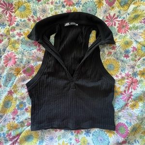 ZARA collared black top !